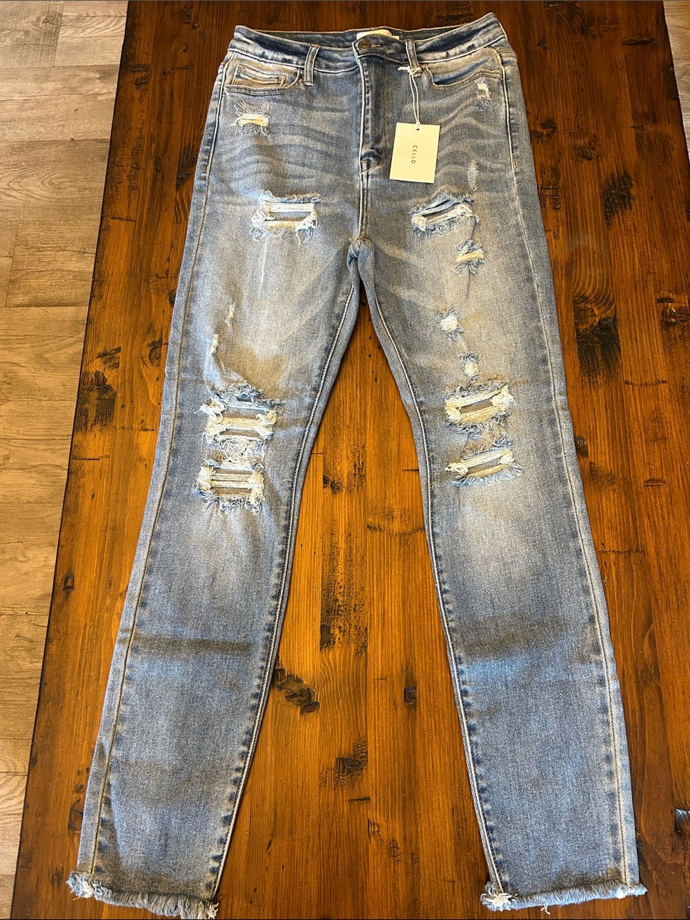 Cello Light Blue Distressed Skinny Jeans